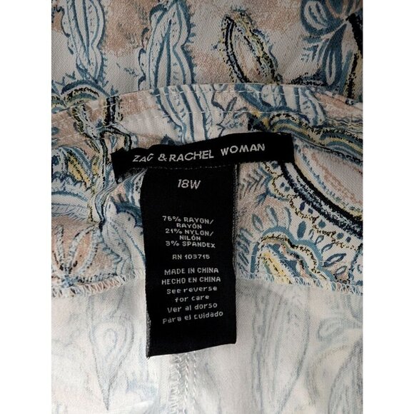 Zac & Rachel Woman Blue Paisley Skirt Floral Womens Size 18W NEW NWT - Picture 4 of 8